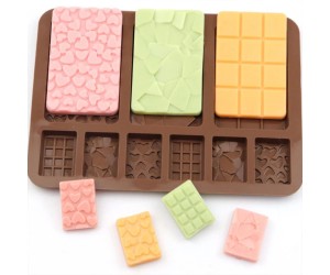 Çikolata Kalıbı Tablet Çikolata Kalıbı Kalp Desenli Çikolata Kalıbı Parçalı Desenli Silikon GT506