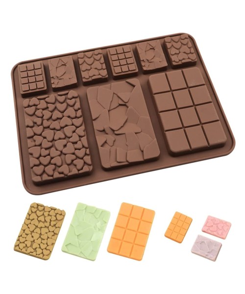 Çikolata Kalıbı Tablet Çikolata Kalıbı Kalp Desenli Çikolata Kalıbı Parçalı Desenli Silikon GT506