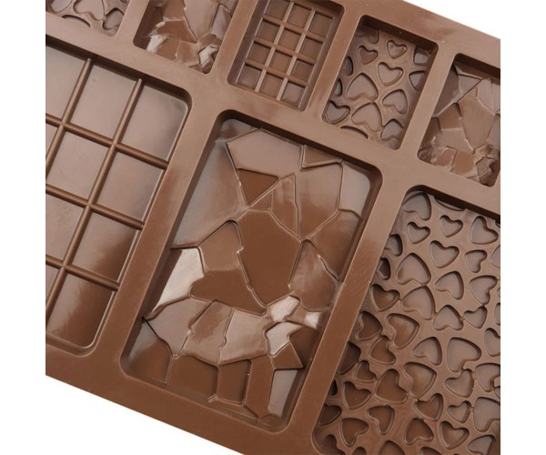 Çikolata Kalıbı Tablet Çikolata Kalıbı Kalp Desenli Çikolata Kalıbı Parçalı Desenli Silikon GT506