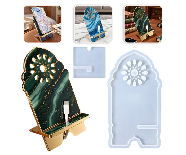 Epoksi Telefon Tutucu Ramazan Modeli Ayaklı Telefon Tutucu Kalıbı Silikon 19x10cm