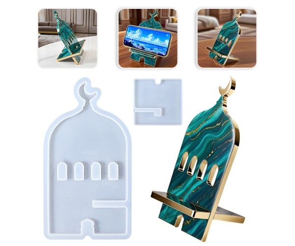 Epoksi Telefon Tutucu Ramazan Modeli Ayaklı Telefon Tutucu Kalıbı Silikon 18.8x9.4cm