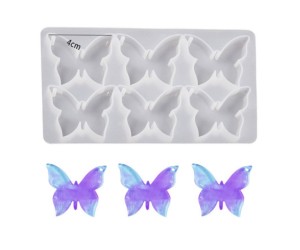 Epoksi Çoklu Kelebek Anahtarlık Kalıbı Kelebek Kolye Kalıbı Silikon 4cm