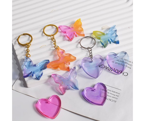 Epoksi Çoklu Kelebek Anahtarlık Kalıbı Kelebek Kolye Kalıbı Silikon 4cm