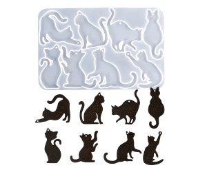 Epoksi Kedi Kalıbı Kedi Anahtarlık Kalıbı Kedicik Kalıbı Silikon GT9652
