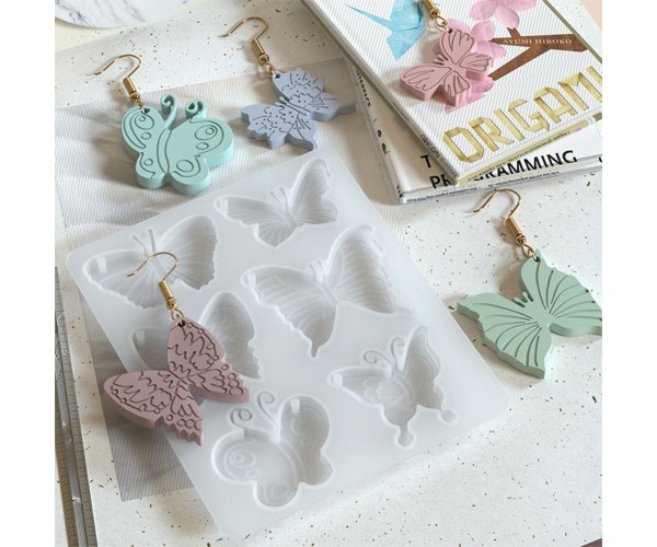 Epoksi Kelebek Kalıbı Anahtarlık Kelebek Kalıbı Kolye Küpe Kelebek Kalıbı Silikon GT9658
