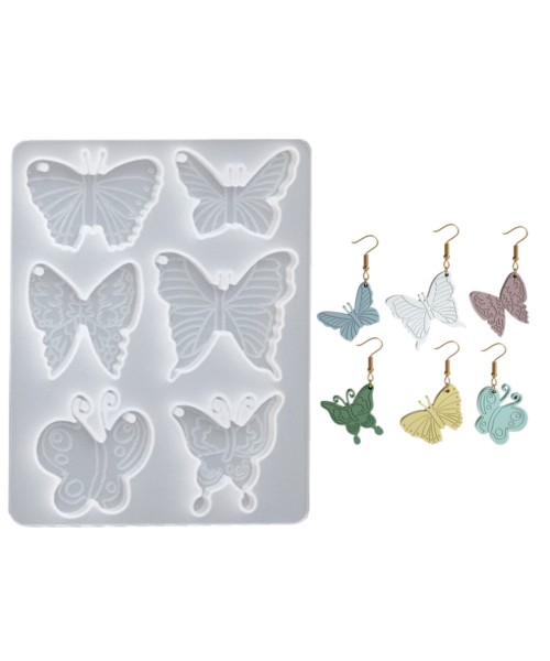Epoksi Kelebek Kalıbı Anahtarlık Kelebek Kalıbı Kolye Küpe Kelebek Kalıbı Silikon GT9658