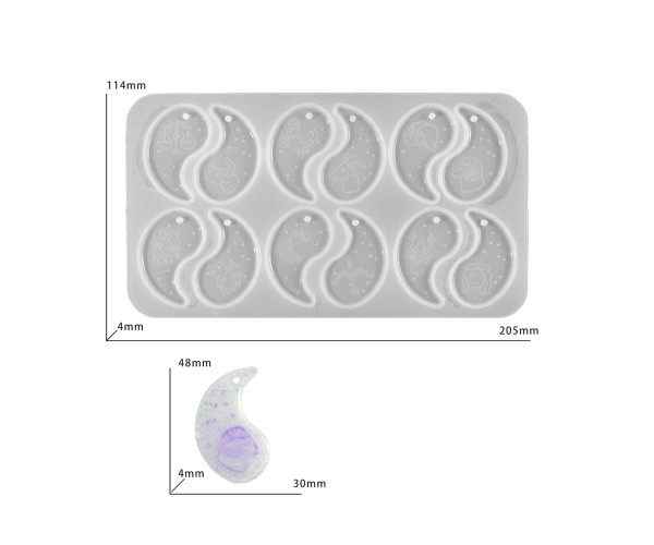Epoksi Ying Yang Kalıbı Burç Kalıbı Ying Yang Anahtarlık Kalıbı Silikon GT9676 Epoksi Ying Yang Kalıbı Burç Kalıbı Ying Yang Anahtarlık Kalıbı Silikon GT9676
