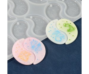 Epoksi Ying Yang Kalıbı Burç Kalıbı Ying Yang Anahtarlık Kalıbı Silikon GT9676