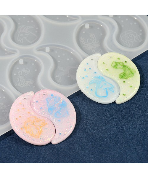 Epoksi Ying Yang Kalıbı Burç Kalıbı Ying Yang Anahtarlık Kalıbı Silikon GT9676