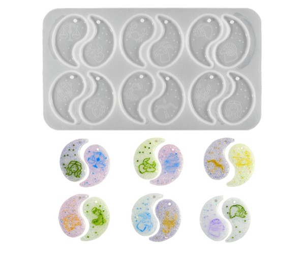 Epoksi Ying Yang Kalıbı Burç Kalıbı Ying Yang Anahtarlık Kalıbı Silikon GT9676 Epoksi Ying Yang Kalıbı Burç Kalıbı Ying Yang Anahtarlık Kalıbı Silikon GT9676