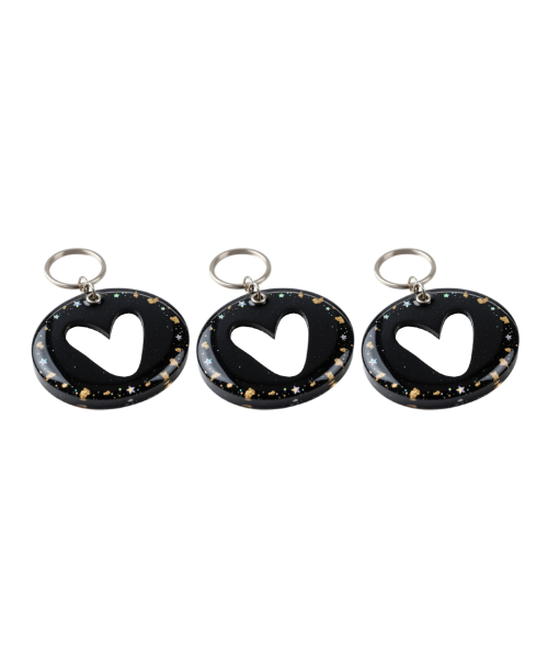 Epoksi Çoklu Kalp Anahtarlık Kalıbı Oval Ortası Boş Kalp Kolye Kalıbı Silikon 4.5x3.4cm