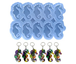 Epoksi Çoklu Deniz Atı Kalıbı Deniz Atı Anahtarlık Kalıbı Silikon 4.5x2.1cm