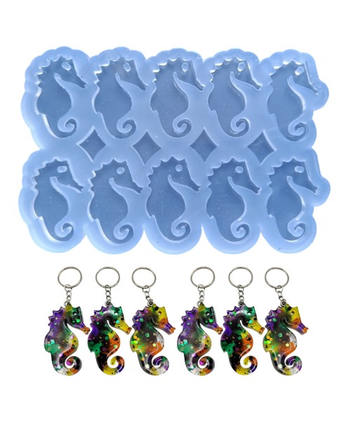 Epoksi Çoklu Deniz Atı Kalıbı Deniz Atı Anahtarlık Kalıbı Silikon 4.5x2.1cm