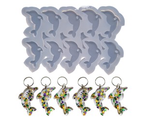 Epoksi Çoklu Yunus Kalıbı Yunus Anahtarlık Kalıbı Silikon 4.5x2.2cm