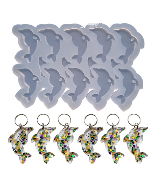 Epoksi Çoklu Yunus Kalıbı Yunus Anahtarlık Kalıbı Silikon 4.5x2.2cm