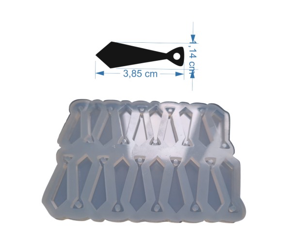 Epoksi Çoklu Kravat Kalıbı Kravat Anahtarlık Kalıbı Kolye Küpe Kalıbı Silikon 3.8x1.1cm