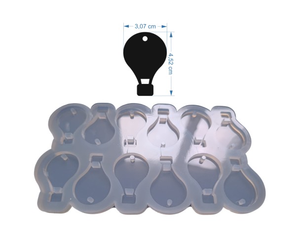 Epoksi Çoklu Kapadokya Balonu Kalıbı Balon Kalıbı Anahtarlık Silikon 4.5x3cm