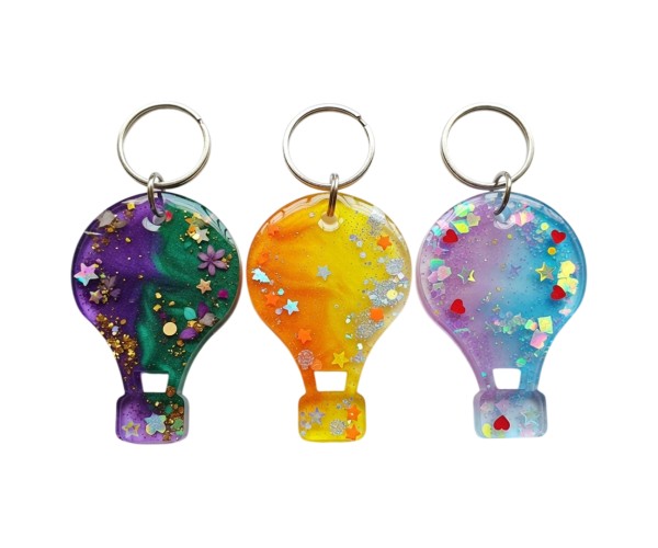 Epoksi Çoklu Kapadokya Balonu Kalıbı Balon Kalıbı Anahtarlık Silikon 4.5x3cm