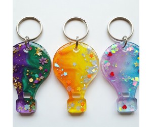 Epoksi Çoklu Kapadokya Balonu Kalıbı Balon Kalıbı Anahtarlık Silikon 4.5x3cm