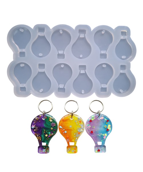 Epoksi Çoklu Kapadokya Balonu Kalıbı Balon Kalıbı Anahtarlık Silikon 4.5x3cm
