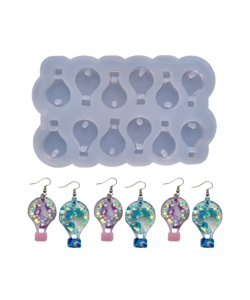 Epoksi Çoklu Kapadokya Balonu Kalıbı Balon Küpe Kolye Kalıbı Silikon 2.2x1.5cm