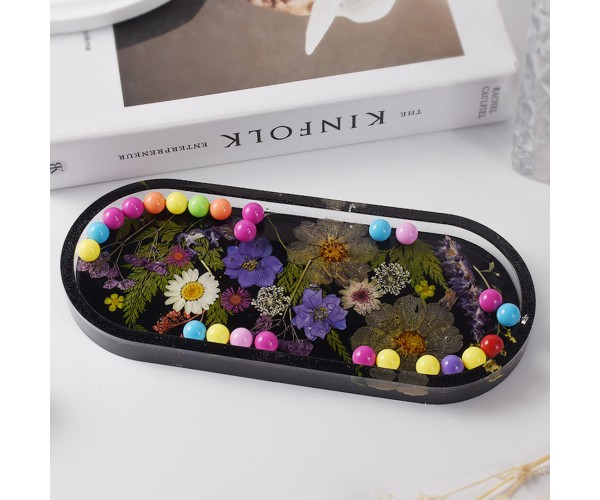 Epoksi Oval Tabak Kalıbı Taş Tozu Tabak Kalıbı Alçı Tabak Kalıbı Silikon 23x9.5cm