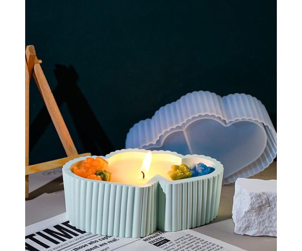 Epoksi Kalp Mumluk Kalıbı Taş Tozu Takı Kutusu Evli Çift Kalp Kalıbı Silikon 16x9.7x4.9cm