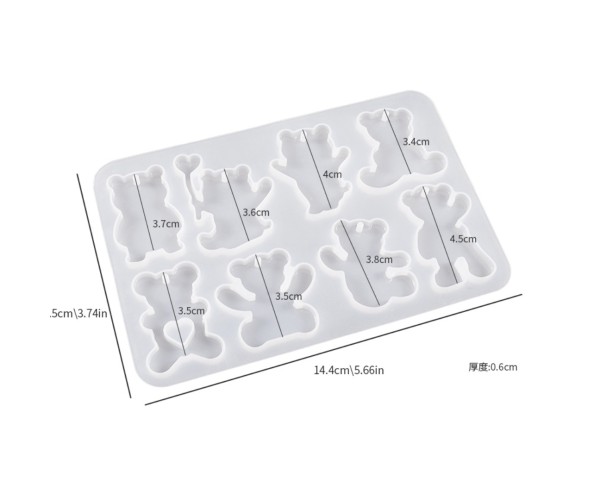 Epoksi Ayıcık Kalıbı Ayı Anahtarlık Kalıbı Ayıcık Kolye Kalıbı Silikon GT9654