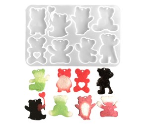 Epoksi Ayıcık Kalıbı Ayı Anahtarlık Kalıbı Ayıcık Kolye Kalıbı Silikon GT9654