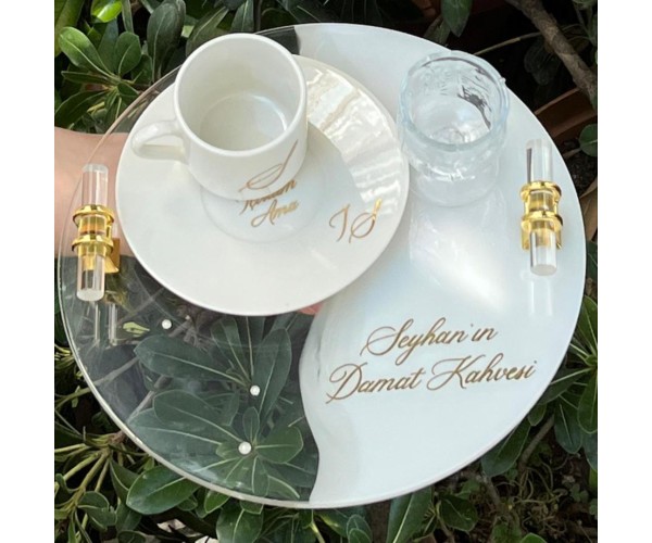 Epoksi Yuvarlak Tepsi Kalıbı Damat Tepsisi Kalıbı Silikon 18x18cm