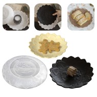 Epoksi Tabak Kalıbı Lotus Tabak Kalıbı Taş Tozu Çiçek Tabak Kalıbı Silikon 18x18x2.2cm