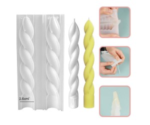 Burgulu Şamdan Kalıbı Mum Şamdan Kalıbı Şamdan Mumluk Kalıbı Silikon 20x2.6cm