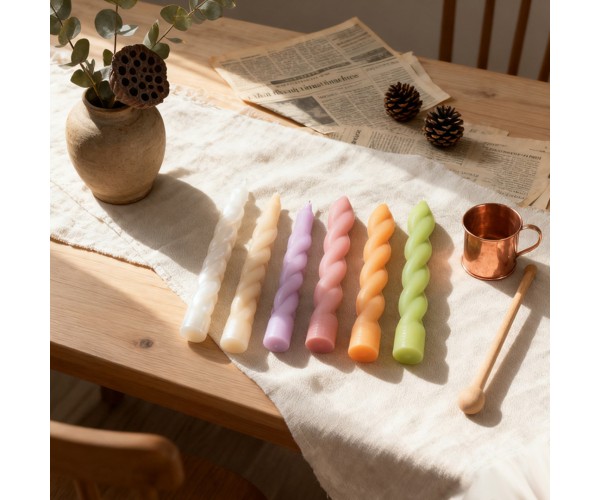 Burgulu Şamdan Kalıbı Mum Şamdan Kalıbı Şamdan Mumluk Kalıbı Silikon 20x2.6cm