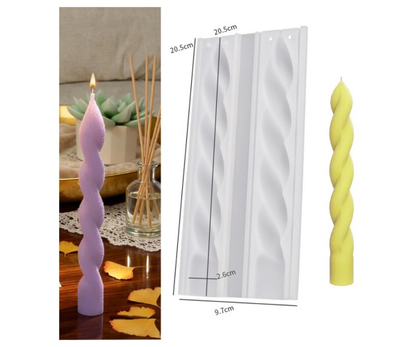 Burgulu Şamdan Kalıbı Mum Şamdan Kalıbı Şamdan Mumluk Kalıbı Silikon 20x2.6cm