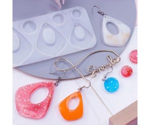 Epoksi Küpe Kalıbı Ortası Boş Asimetrik Üçgen Model Küpe Kalıbı Silikon