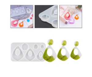 Epoksi Küpe Kalıbı Ortası Boş Asimetrik Üçgen Model Küpe Kalıbı Silikon