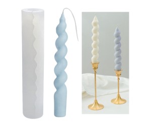 Burgulu Şamdan Kalıbı Mum Şamdan Kalıbı Mum Kalıbı Silikon 18.7cm