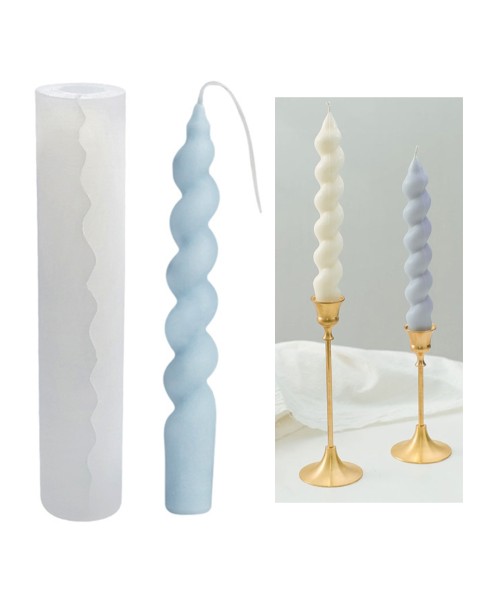 Burgulu Şamdan Kalıbı Mum Şamdan Kalıbı Mum Kalıbı Silikon 18.7cm