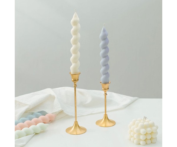 Burgulu Şamdan Kalıbı Mum Şamdan Kalıbı Mum Kalıbı Silikon 18.7cm