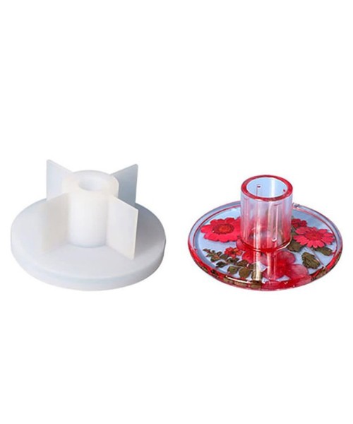 Şamdan Altı Kalıbı Şamdan Tutucu Kalıbı Taş Tozu Şamdan Altı Kalıbı Silikon 8.4x3.9cm
