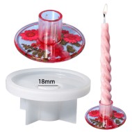 Şamdan Altı Kalıbı Şamdan Tutucu Kalıbı Taş Tozu Şamdan Altı Kalıbı Silikon 8.4x3.9cm