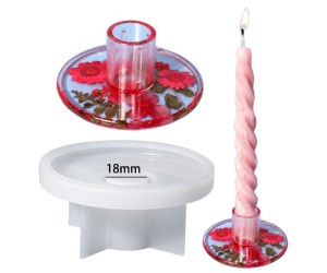 Şamdan Altı Kalıbı Şamdan Tutucu Kalıbı Taş Tozu Şamdan Altı Kalıbı Silikon 8.4x3.9cm