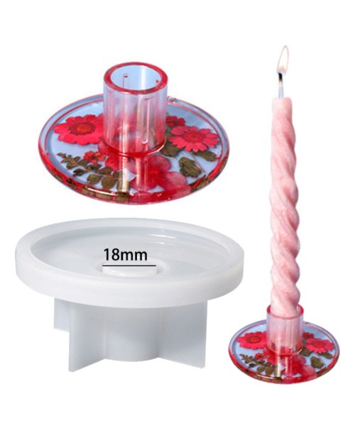 Şamdan Altı Kalıbı Şamdan Tutucu Kalıbı Taş Tozu Şamdan Altı Kalıbı Silikon 8.4x3.9cm