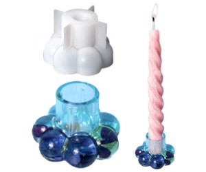 Şamdan Altı Kalıbı Şamdan Tutucu Bubble Taş Tozu Şamdan Altı Kalıbı Silikon 6x4cm