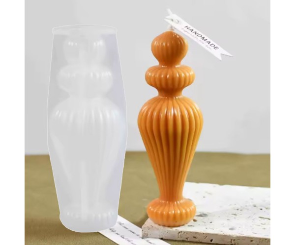 Silikon Mum Kalıbı Sütun Dekoratif Mum Kalıbı Sütun Kalıbı Silikon 12.5x4.2cm