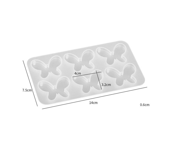 Epoksi Kelebek Kalıbı Anahtarlık Kelebek Kalıbı Kolye Kalıbı Silikon 4x3.2cm