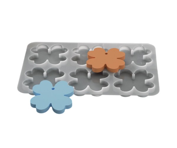 Epoksi Yonca Kalıbı Yonca Anahtarlık Kalıbı Kolye Yonca Kalıbı Silikon 4.3x4.3cm