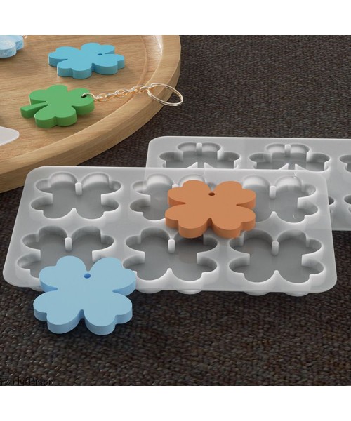 Epoksi Yonca Kalıbı Yonca Anahtarlık Kalıbı Kolye Yonca Kalıbı Silikon 4.3x4.3cm