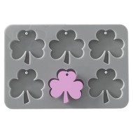 Epoksi Yonca Kalıbı Yonca Anahtarlık Kalıbı Kolye Yonca Kalıbı Silikon 4.1x3.9cm