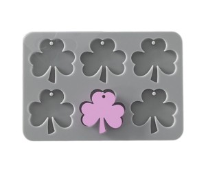 Epoksi Yonca Kalıbı Yonca Anahtarlık Kalıbı Kolye Yonca Kalıbı Silikon 4.1x3.9cm